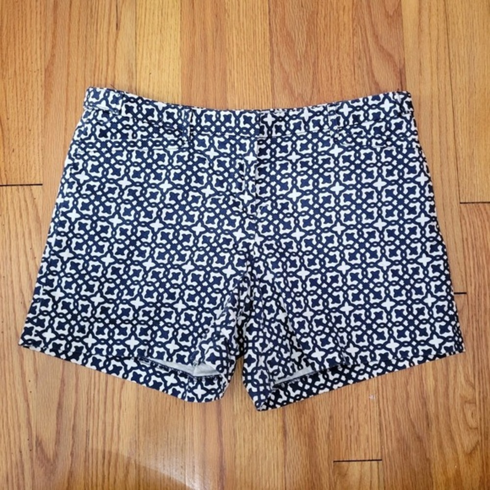 Laundry by Shelli Segal Women's Shorts Size 8 Navy White Geometric